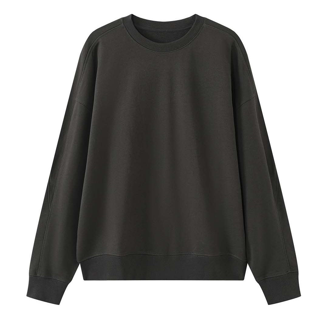 Women's Loose Sweatshirt made of French Terry with extended back hem and dropped shoulder Chichicherry