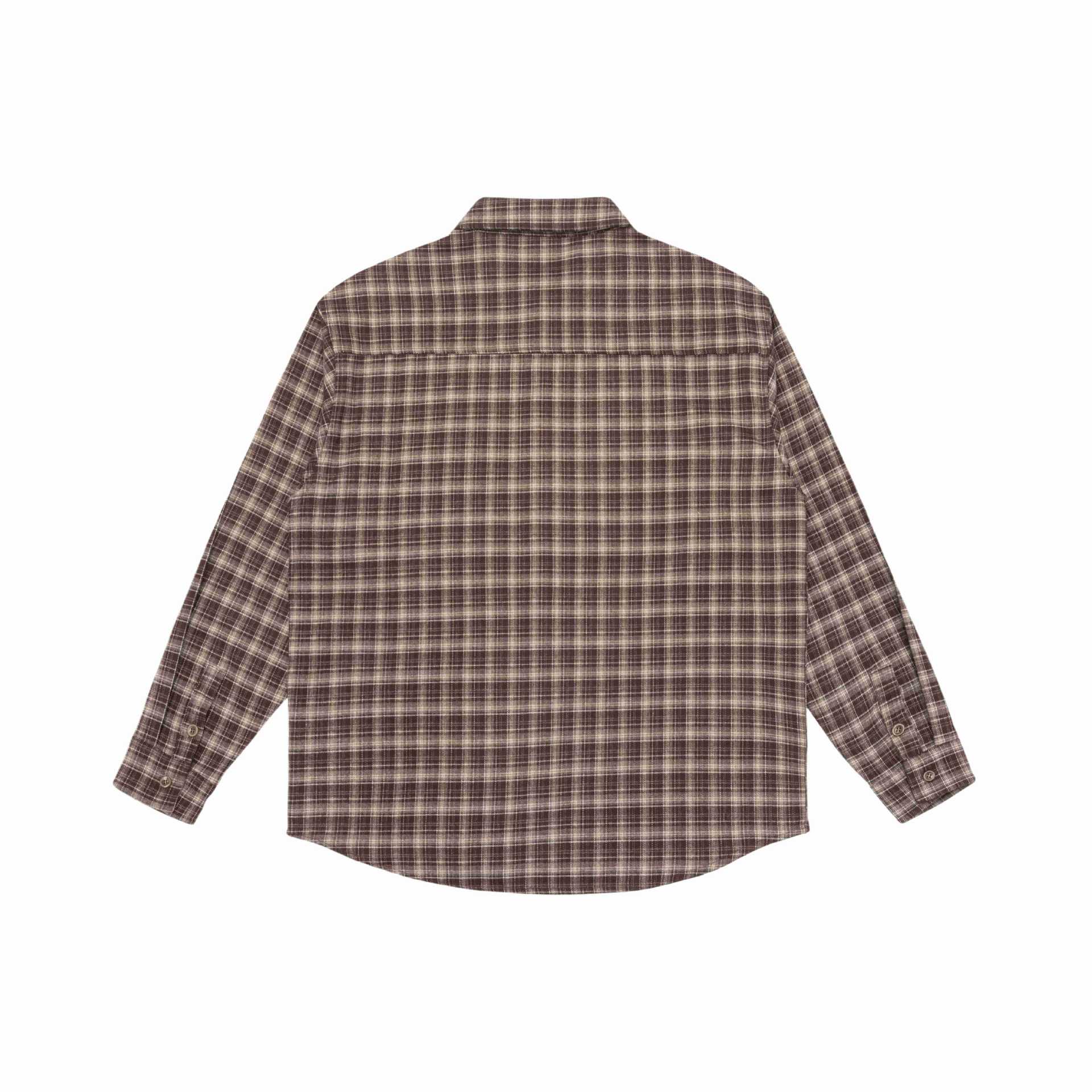 Men's Checkered Flannel Shirt with Chest Pocket and Relaxed Oversize Cut Chichicherry