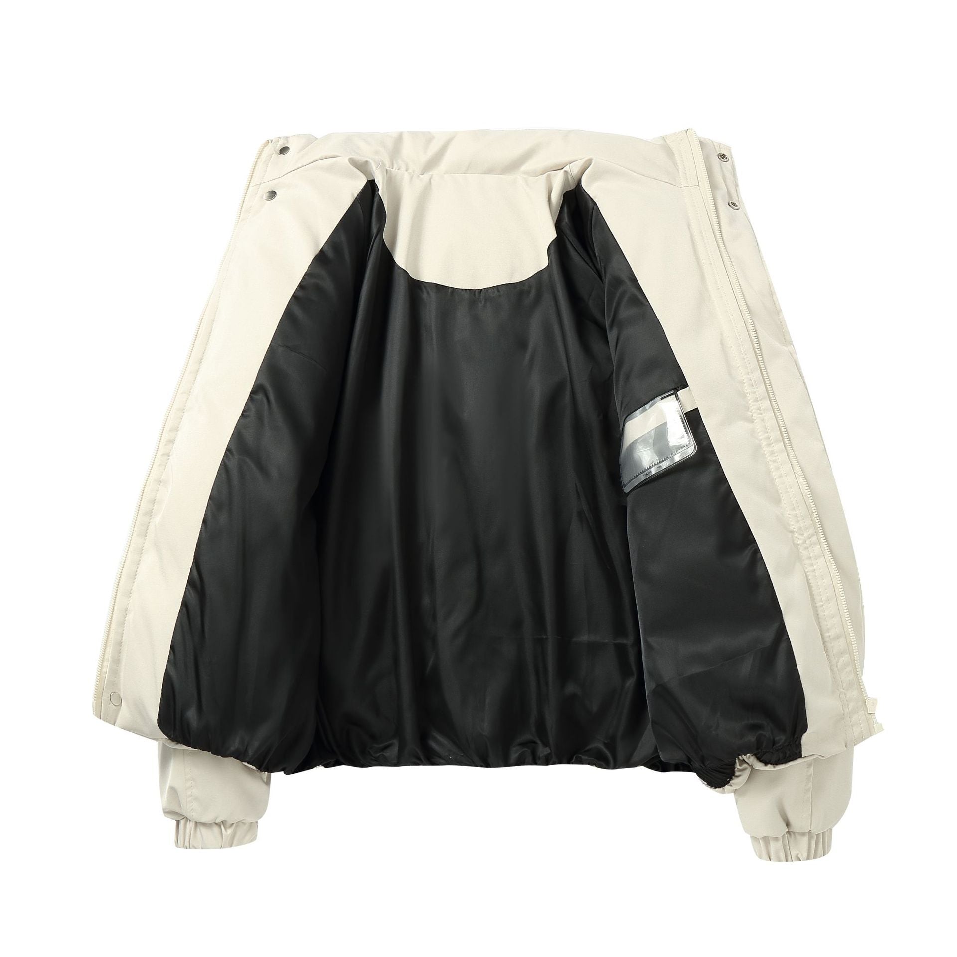 Women Quilted Boxy Bomber with high-collar buckle and diagonal zip pockets Chichicherry