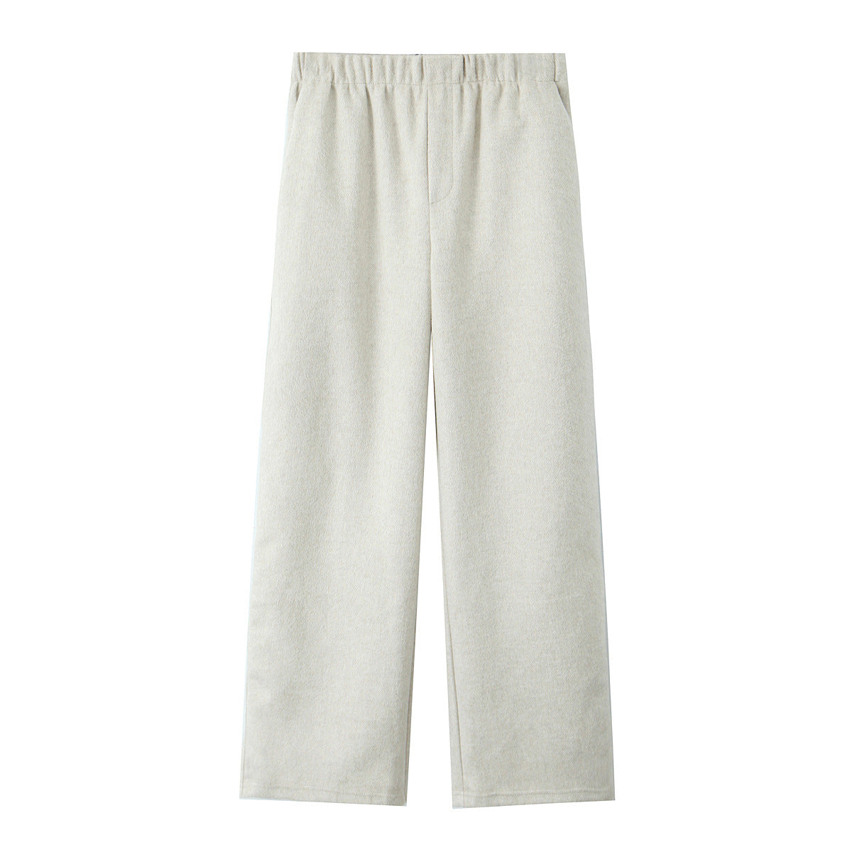 Women's Wide Jersey Pants with High Waist and Elastic Drawstring Chichicherry