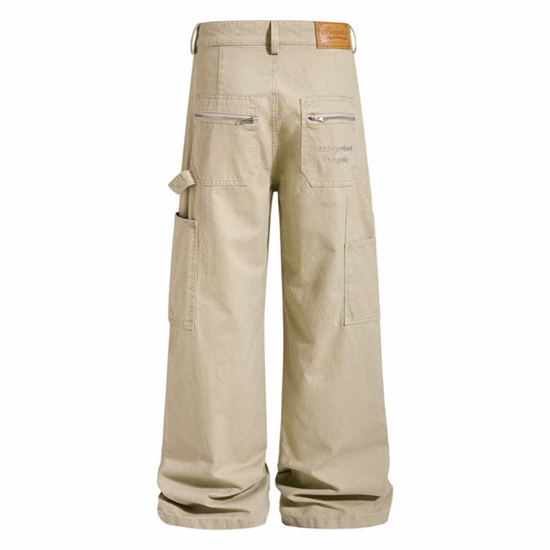 Women's Wide Cargo Palazzo Pants with Utility Pockets, High Waist and Casual Culotte Cut Chichicherry