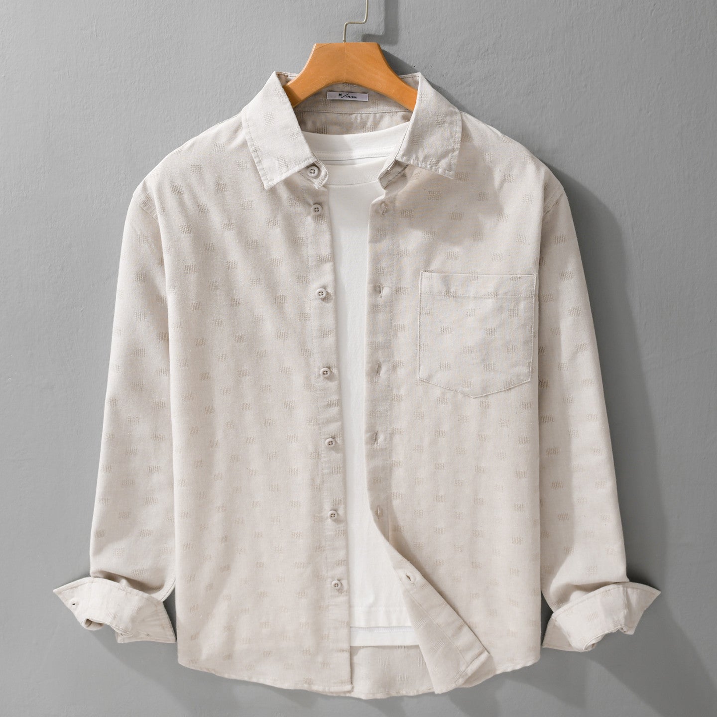 Men's Lightweight Structured Shirt with Chest Pocket and Relaxed Fit Chichicherry