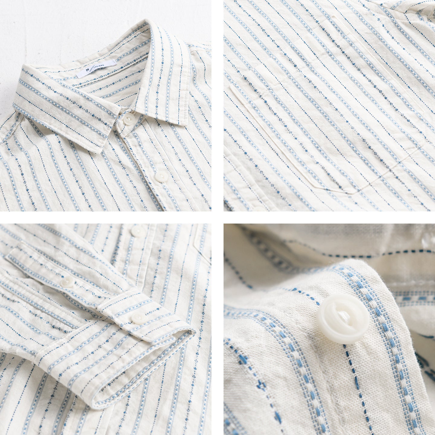 Men Striped Overshirt made of cotton blend with chest pocket and relaxed fit Chichicherry