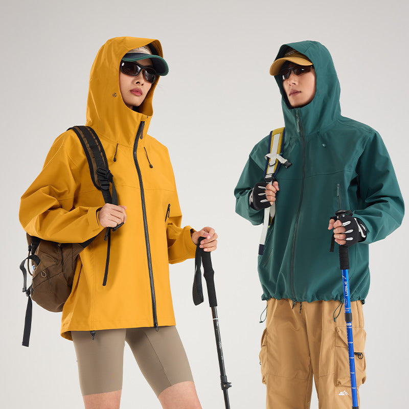 Women's Lightweight Technical Rain Jacket in Oversized Utility Cut with Adjustable Hood Chichicherry