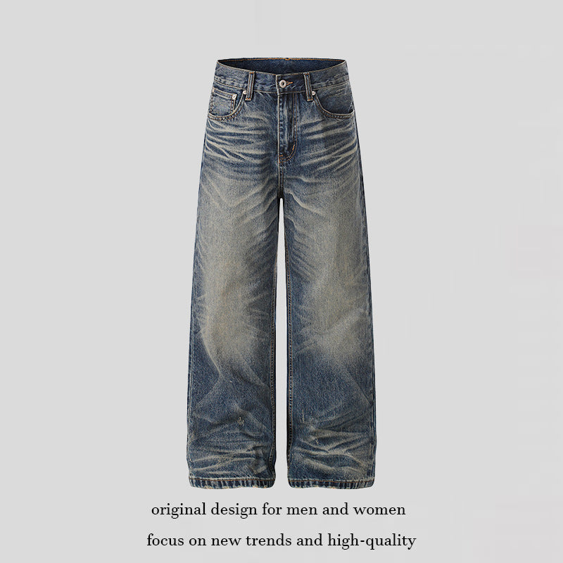 Women High-Waisted Wide Denim Culotte with Used Wash and Flared Silhouette Chichicherry
