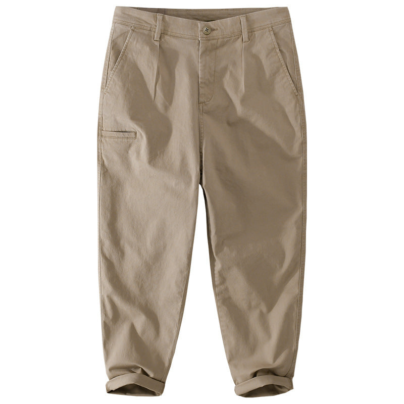 Men's Tapered Cotton Chino with Cargo Pocket and Folded Hem Chichicherry