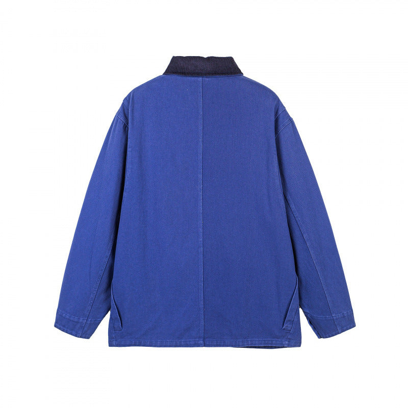 Men's Robust Chore Jacket in Workwear Style with Cord Collar and Large Applied Pockets Chichicherry