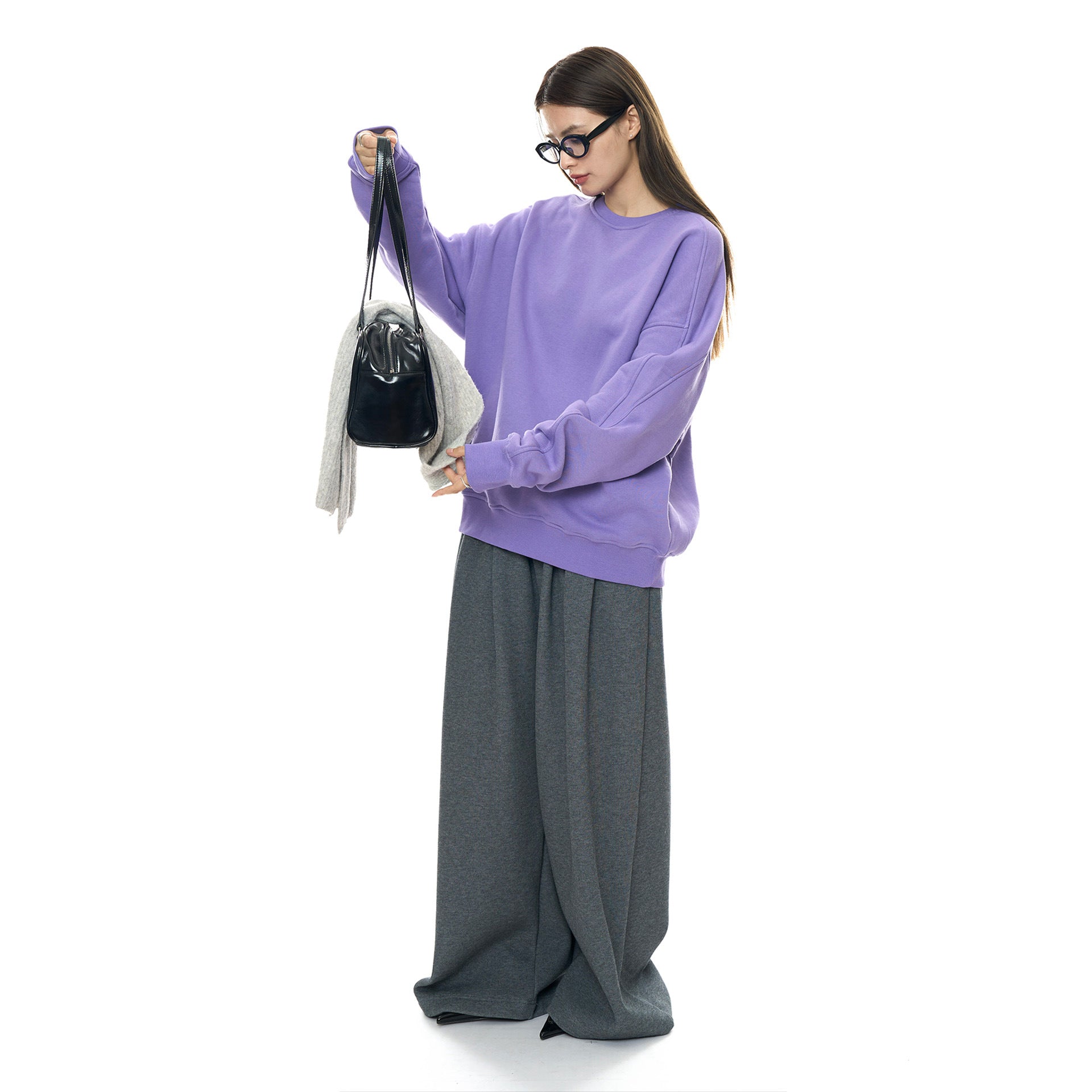 Women Oversize Sweatshirt made of French Terry with dropped shoulder and elastic hem Chichicherry