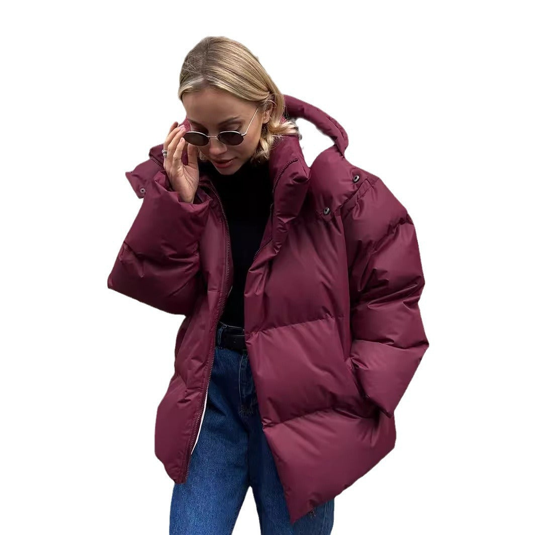 Damen Oversize Steppjacke mit Kapuze und wattierter Thermofüllung Chichicherry