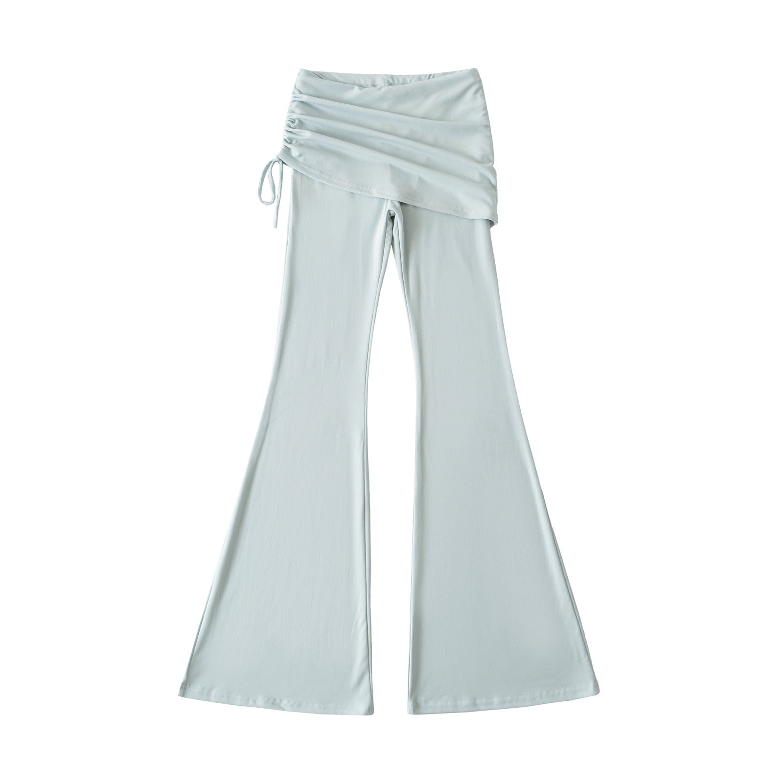 Women’s flared trousers with integrated mini skirt overlay and drawstring Chichicherry