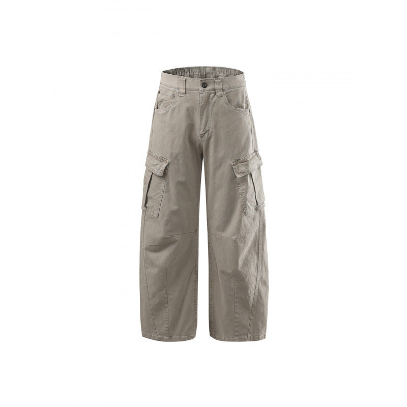 Women's Wide High Waist Cargo Culotte made of Cotton Twill with Multiple Pockets Chichicherry