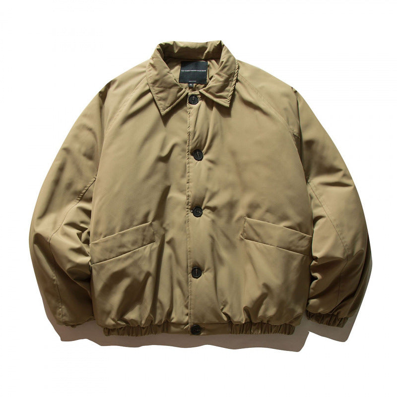 Unisex Boxy-Light Wind Jacket with Shirt Collar, Elastic Hem and Minimalist Shell Chichicherry