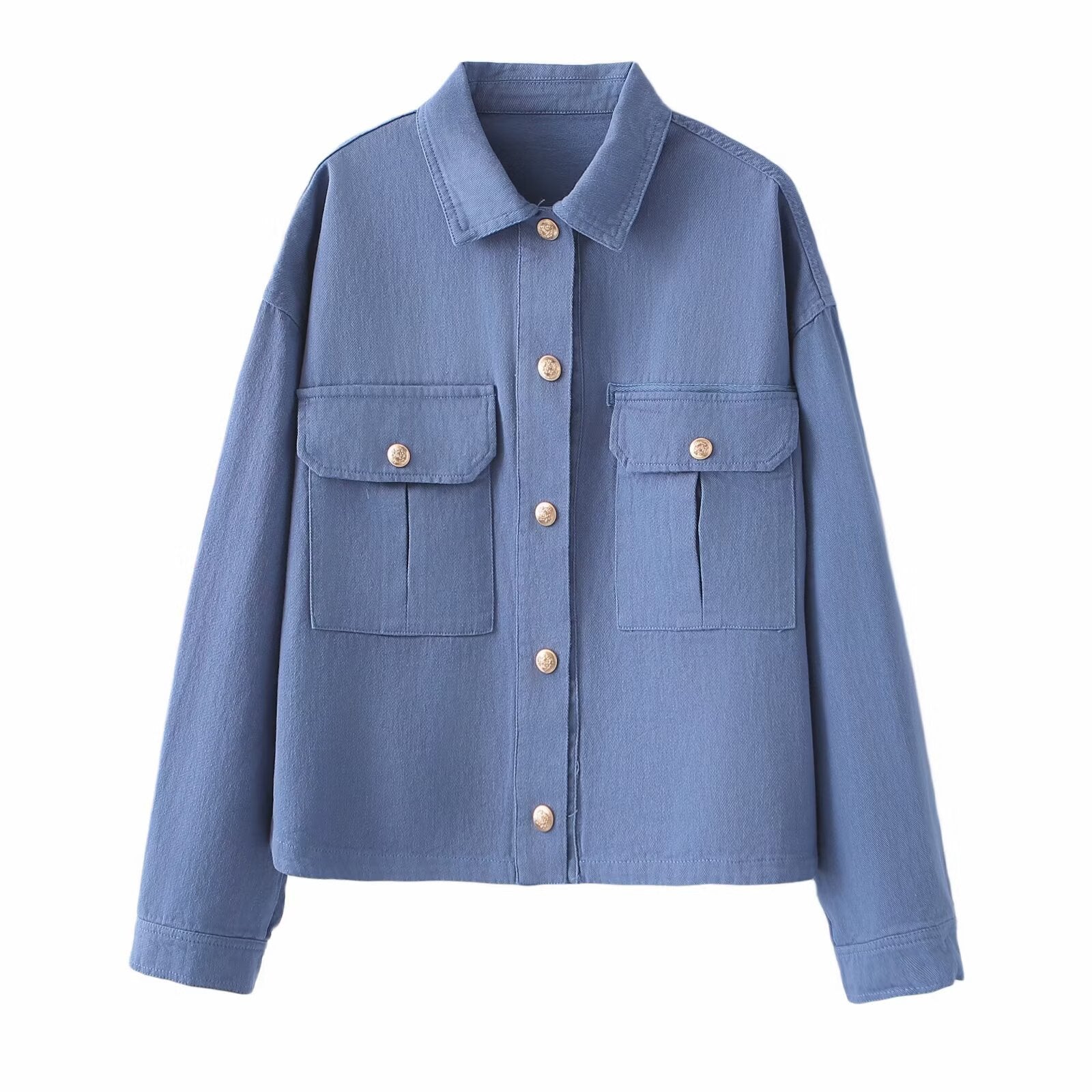Women's Oversize Utility Jacket made of twill with appliquéd chest pockets Chichicherry