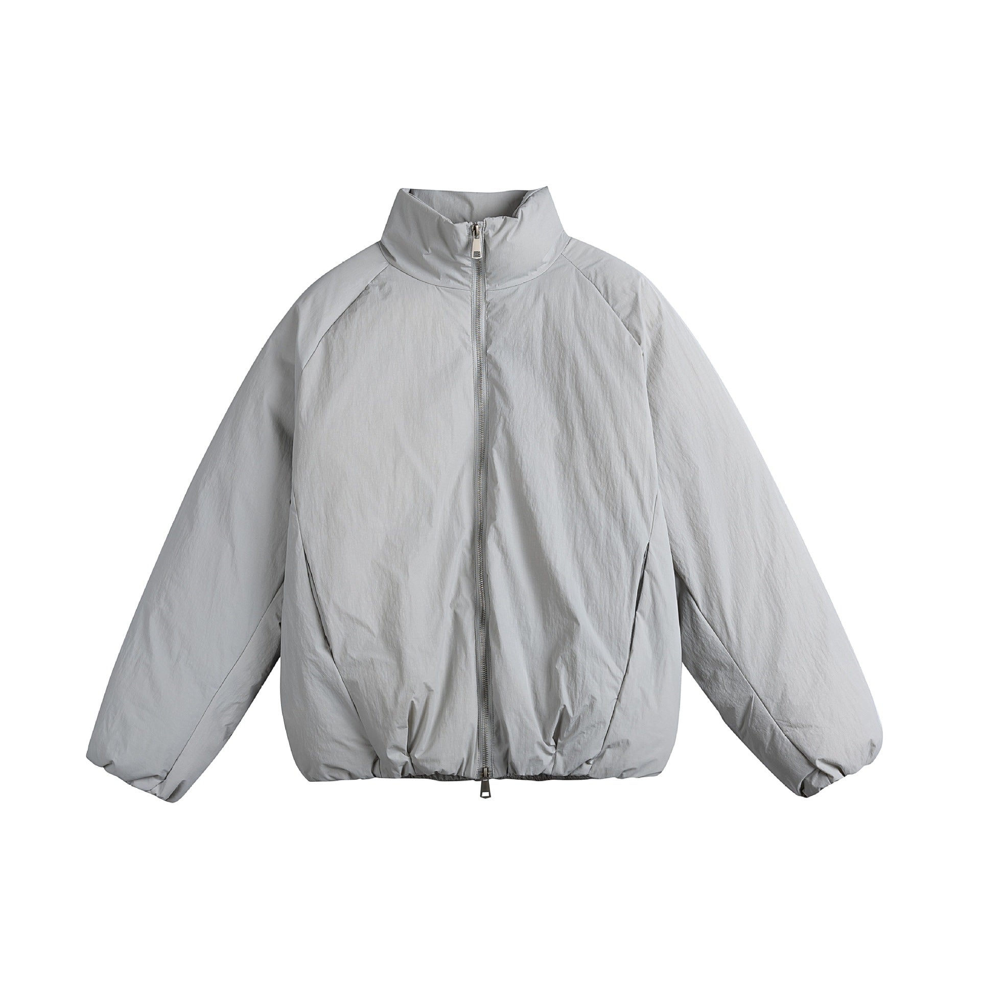 Unisex Oversized Padded Jacket with High Stand-Up Collar and Two-Way Zipper Chichicherry