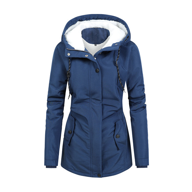 Women's water-repellent parka with teddy lining, hood, and tailored fit Chichicherry