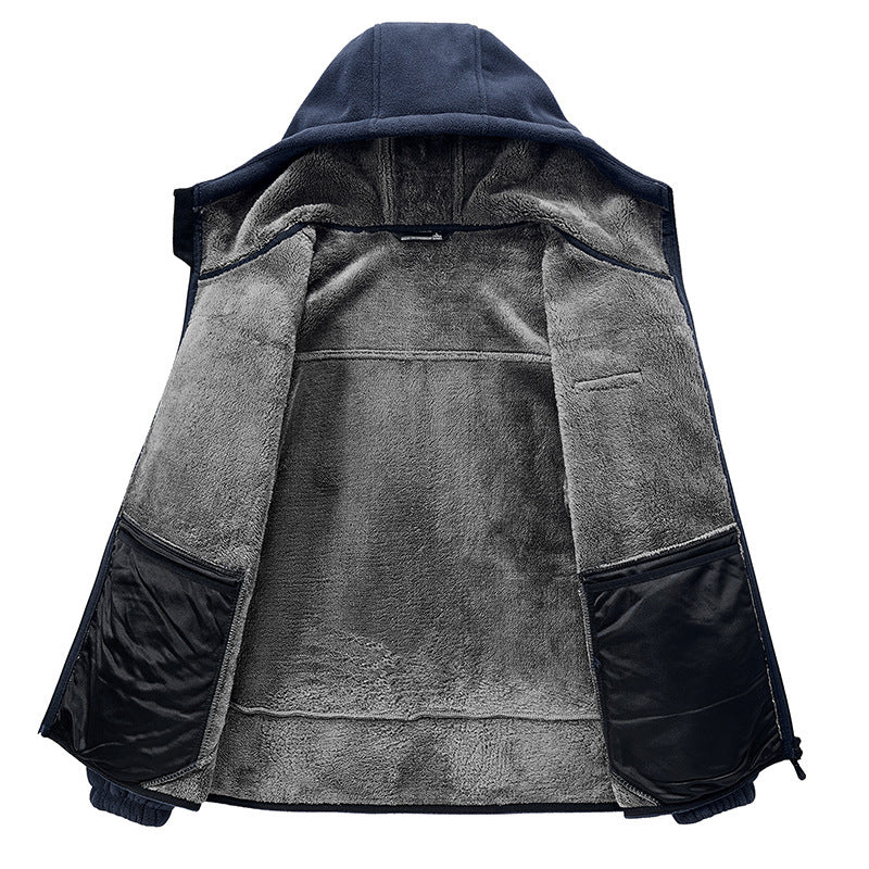 Men's Thermo-Fleece Hoodie with insulating Sherpa trim and concealed zip pockets Chichicherry