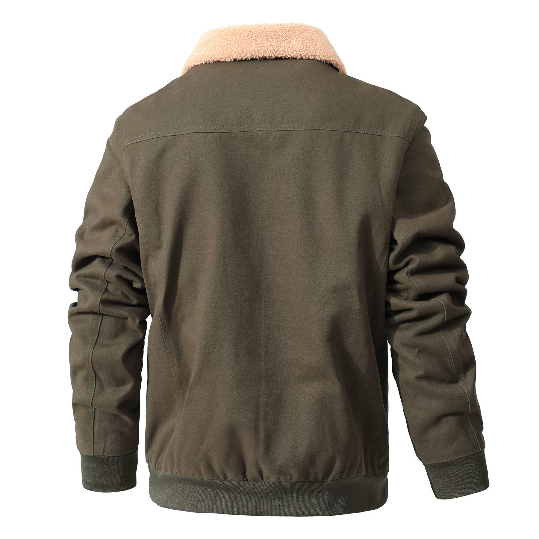 Men's Casual Worker Blouson made of canvas with warming teddy fleece lining and concealed front zipper Chichicherry