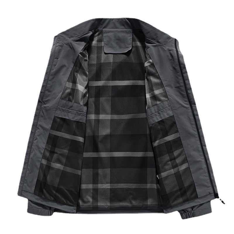 Men's lightweight water-repellent transitional jacket with stand-up collar and concealed zip pockets Chichicherry