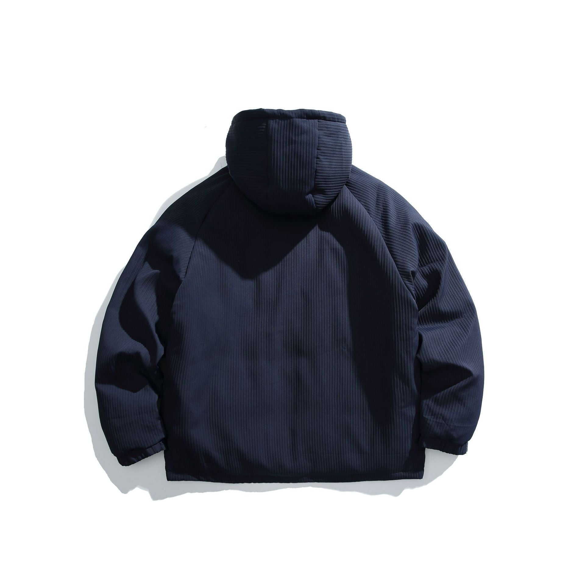 Men's quilted jacket with hood and ribbed textured fabric Chichicherry