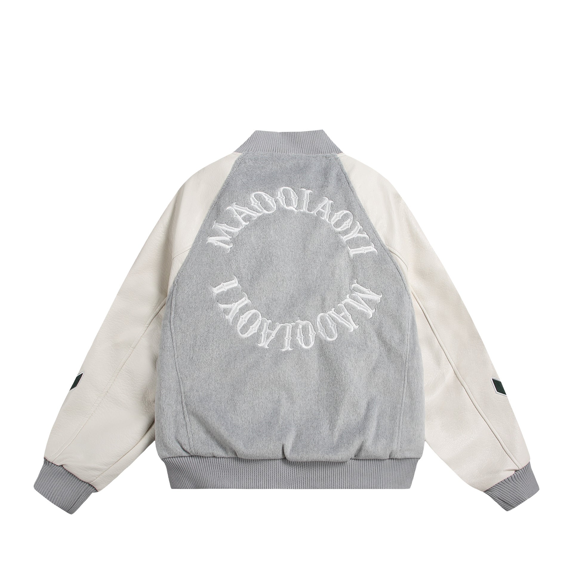 Unisex varsity bomber jacket in material mix with embroidery and application details Chichicherry