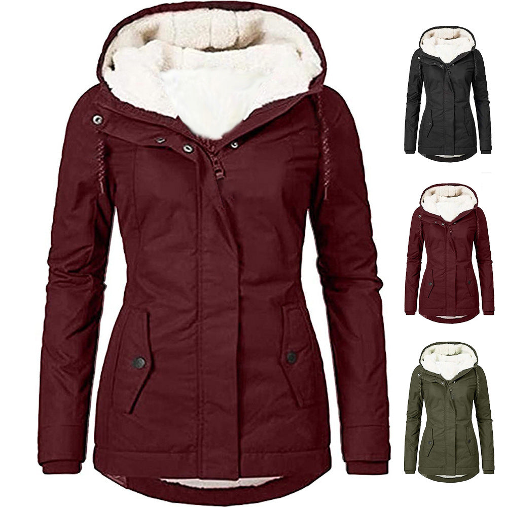 Women's parka with teddy lining, hood, and tailored silhouette Chichicherry