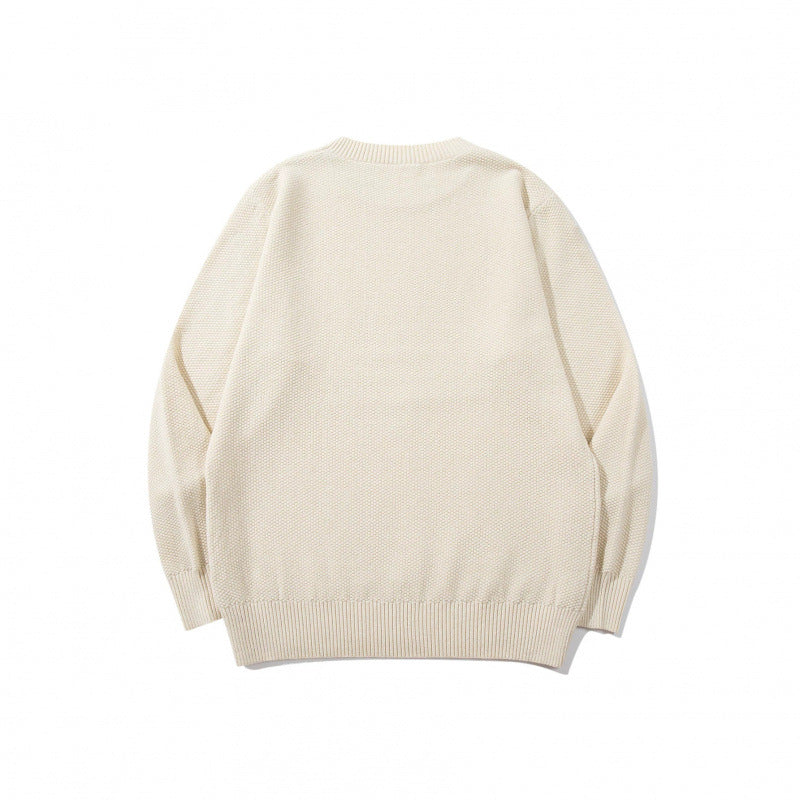 Unisex Boxy fine knit pullover with waffle structure and ribbed hem Chichicherry