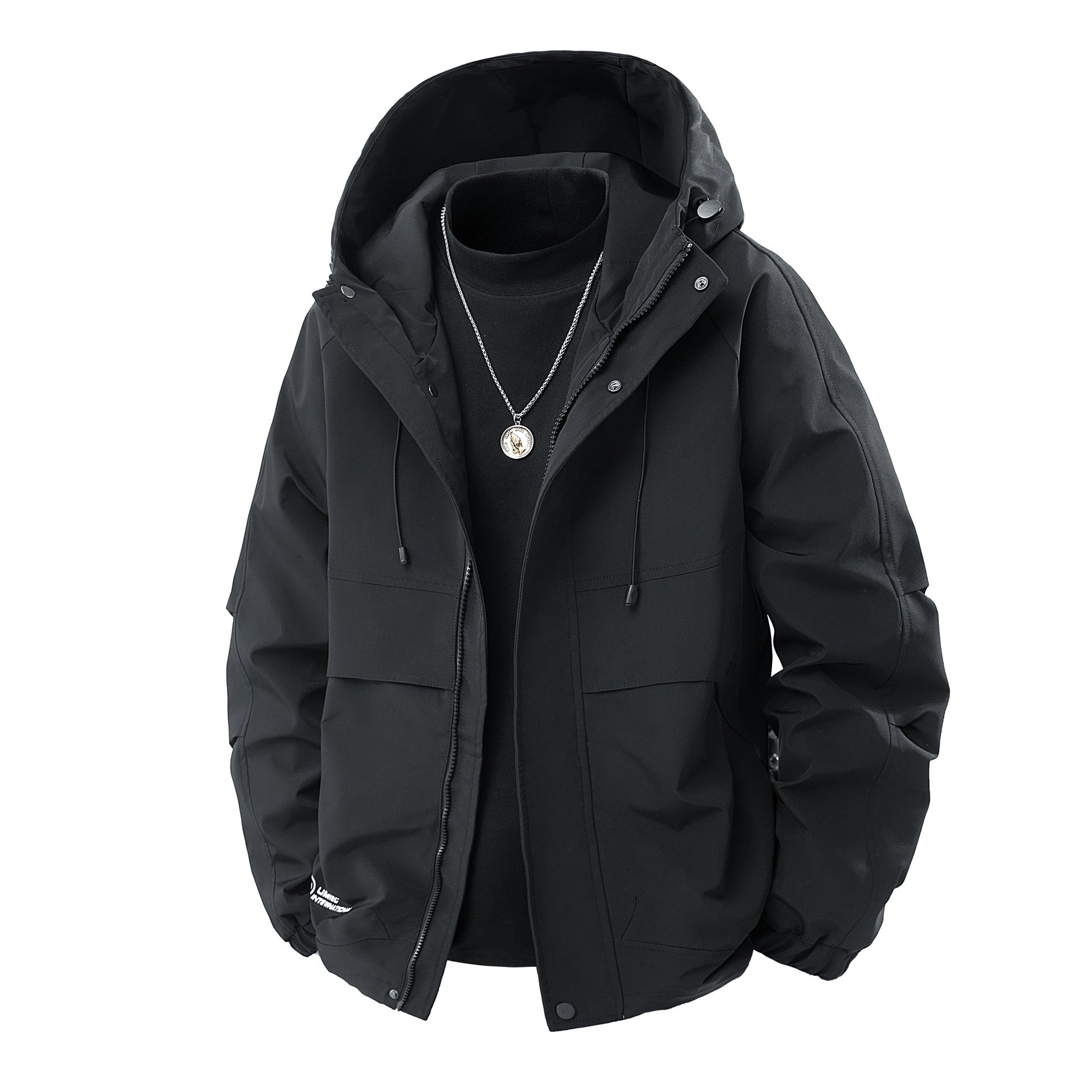 Men's Water-Repellent Urban Parka Jacket with Adjustable Hood and Multifunctional Pockets Chichicherry