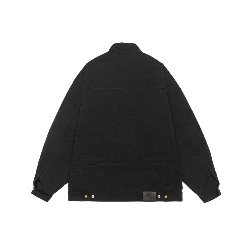Unisex Boxy-Zip jacket in oversized cut with stand-up collar and tonal logo embossing Chichicherry