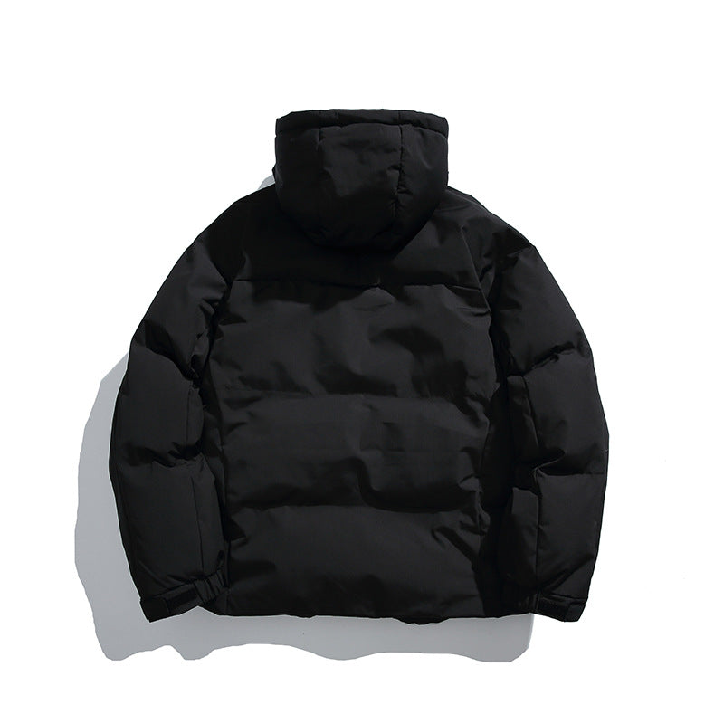 Unisex Boxy-padded hoodie with high stand-up collar and drawstring hem Chichicherry