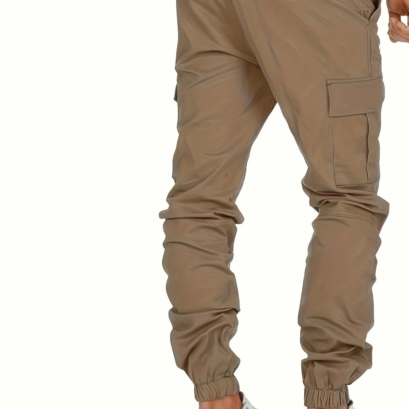 Men's cargo joggers with drawstring, elastic cuffs, and large flap pockets Chichicherry