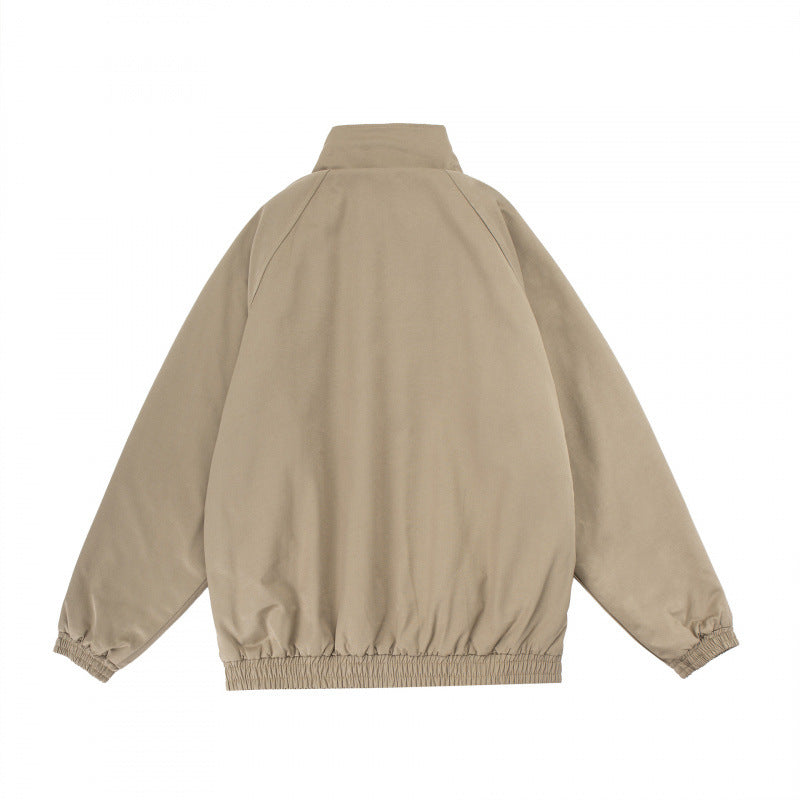 Men's Oversize Zip Jacket with Stand-up Collar, Teddy Fleece Lining and Elastic Hem Chichicherry