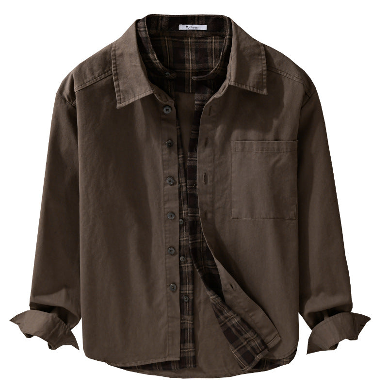 Men's Overshirt Jacket with Checked Thermal Lining Chichicherry