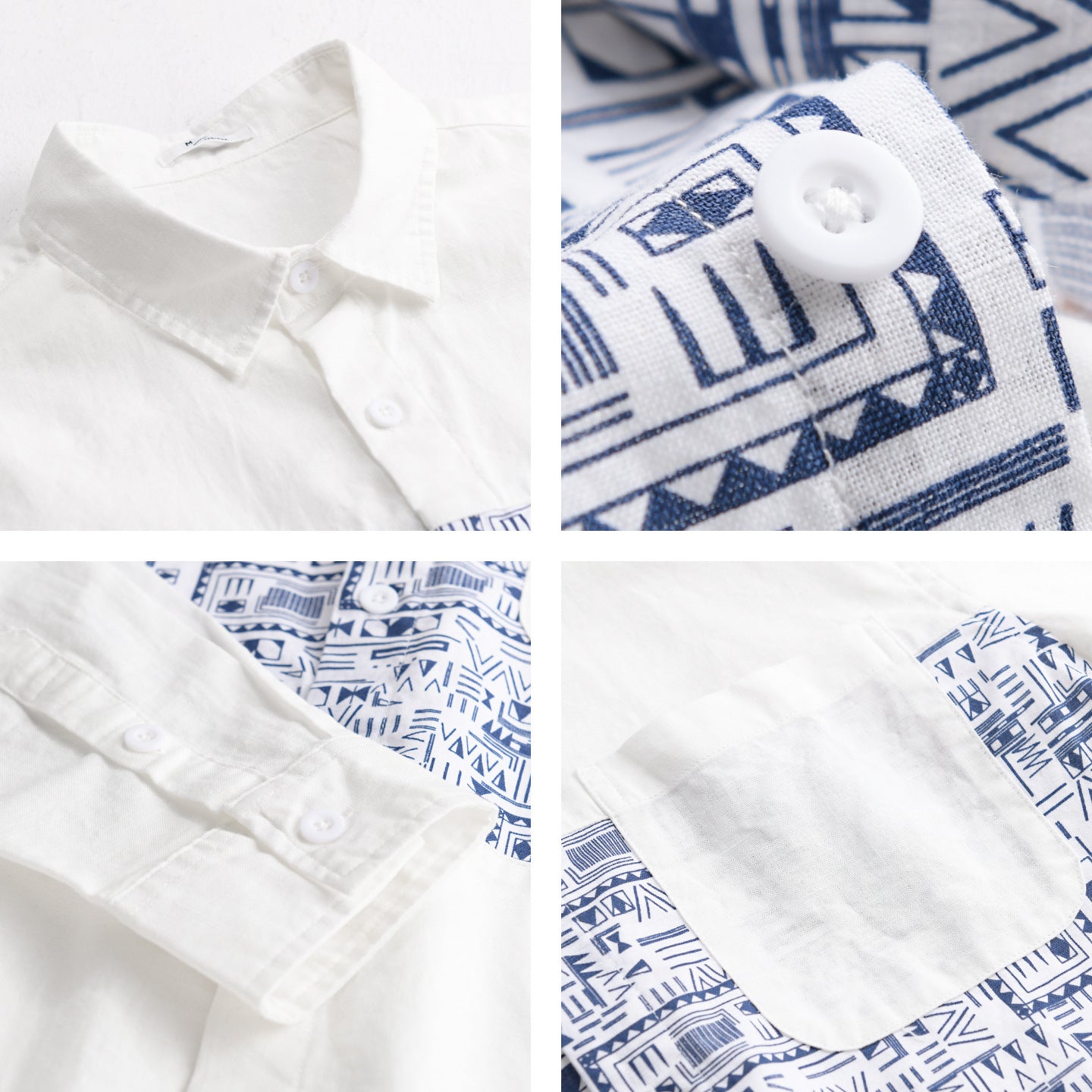 Men's Long Sleeve Shirt with Graphic Chest Panel and Patch Chest Pocket Chichicherry