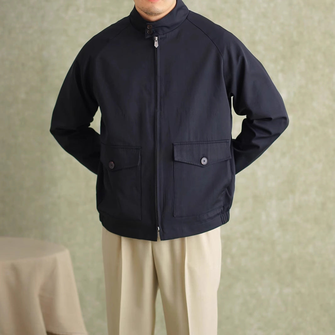 Men's Harrington jacket with corduroy collar and patch pockets Chichicherry