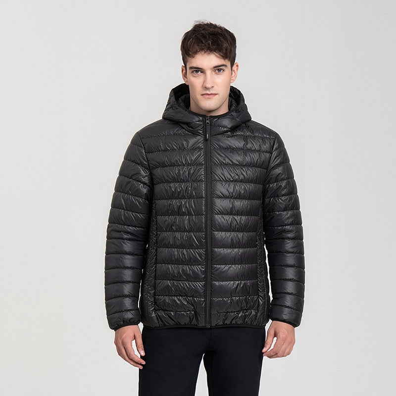 Men's Packable Minimalist Quilted Hooded Jacket with Water-Repellent Outer Layer & Thermofiber Chichicherry