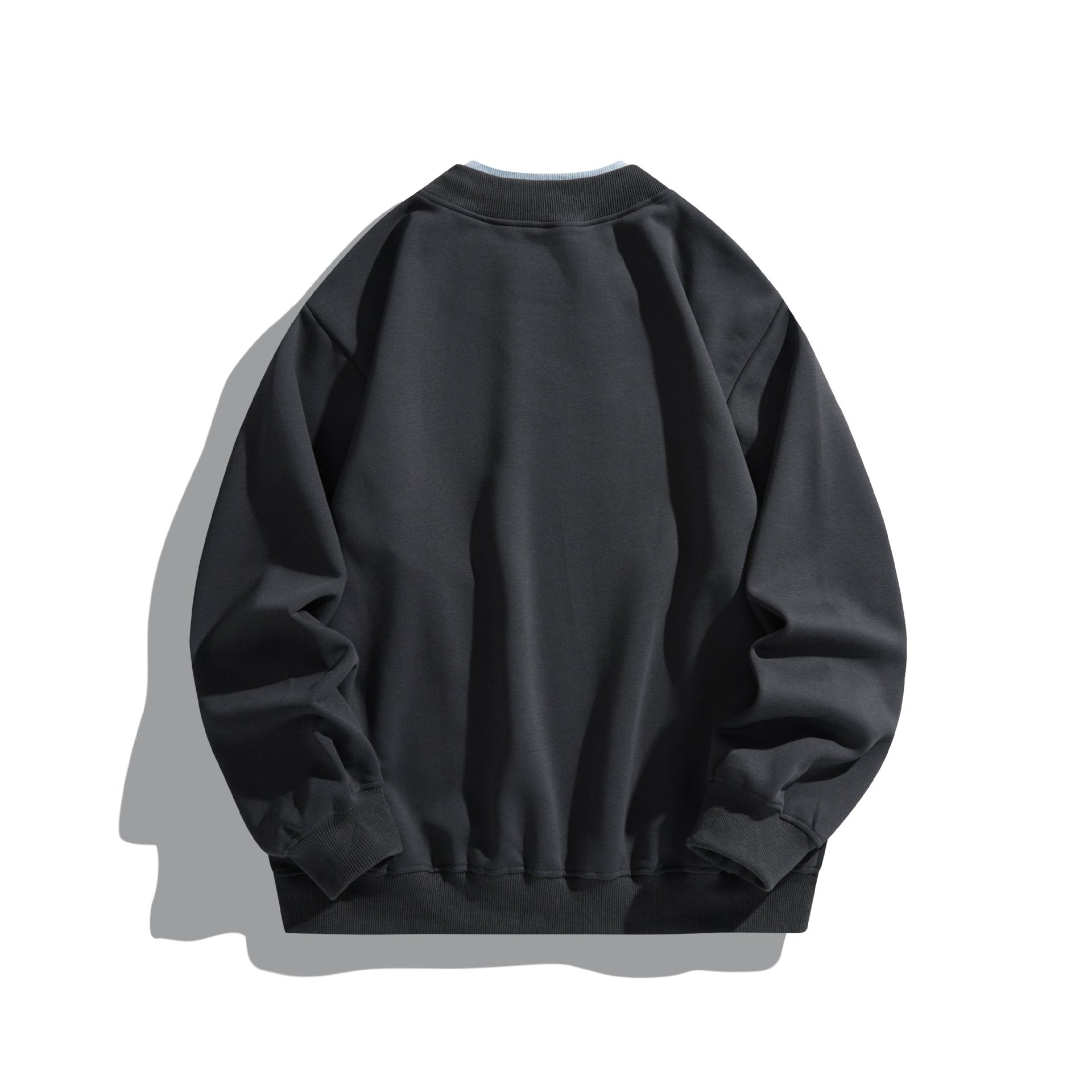 Unisex Loose Sweatshirt with Contrast Collar, Visible Flatlock Seams and Logo Embroidery Chichicherry