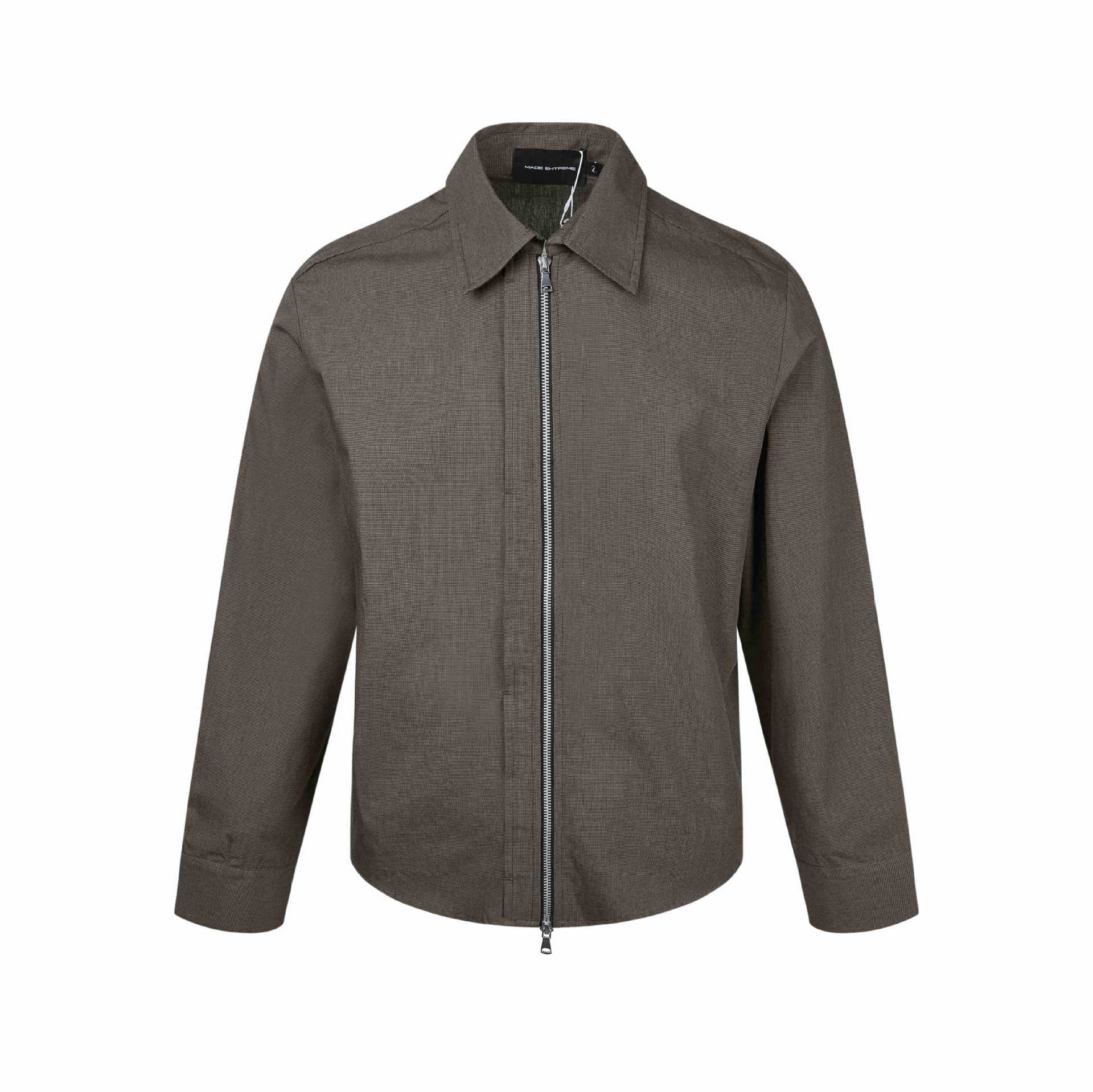 Men's short jacket with shirt collar, two-way zipper and fine structure Chichicherry
