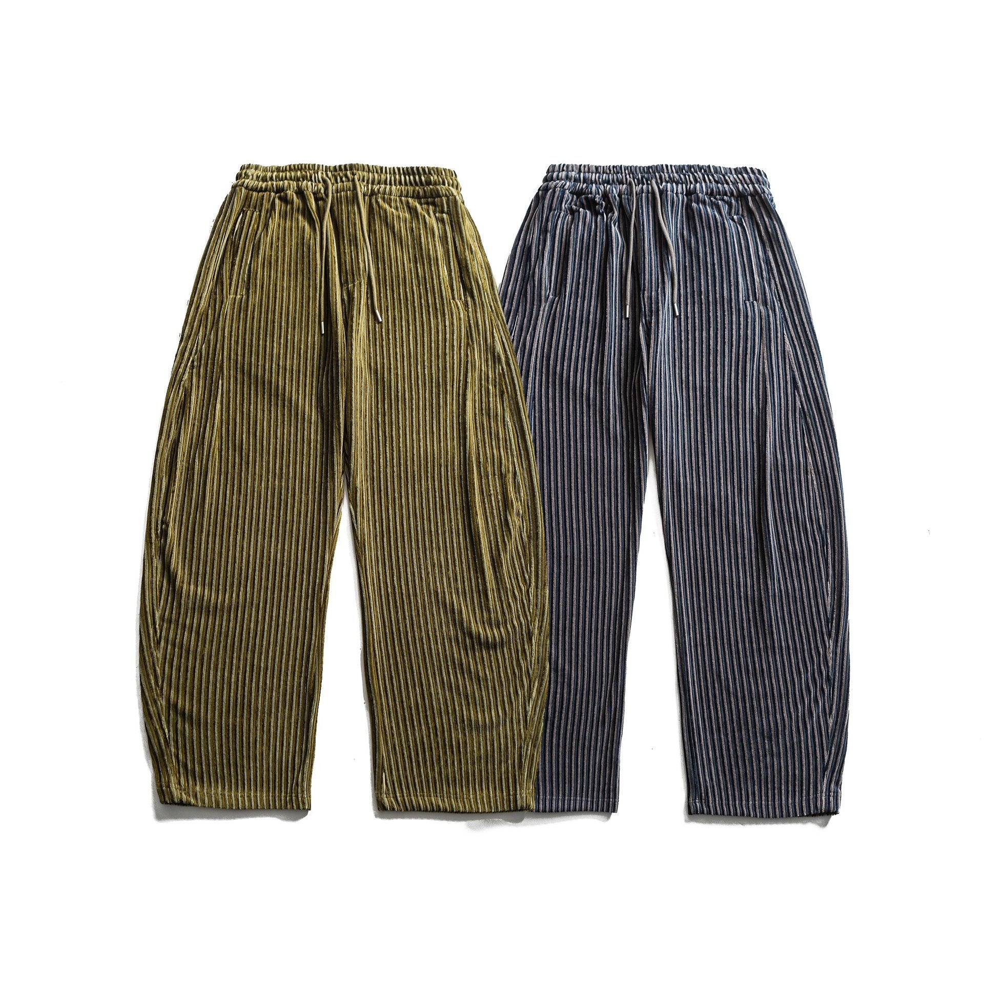 Women's Wide Pleated Trousers with Elastic Waistband and Drawstring Chichicherry
