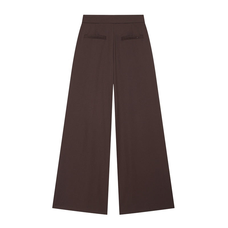 Women's Wide-Cut Palazzo Trousers with High Waist and Crease Chichicherry