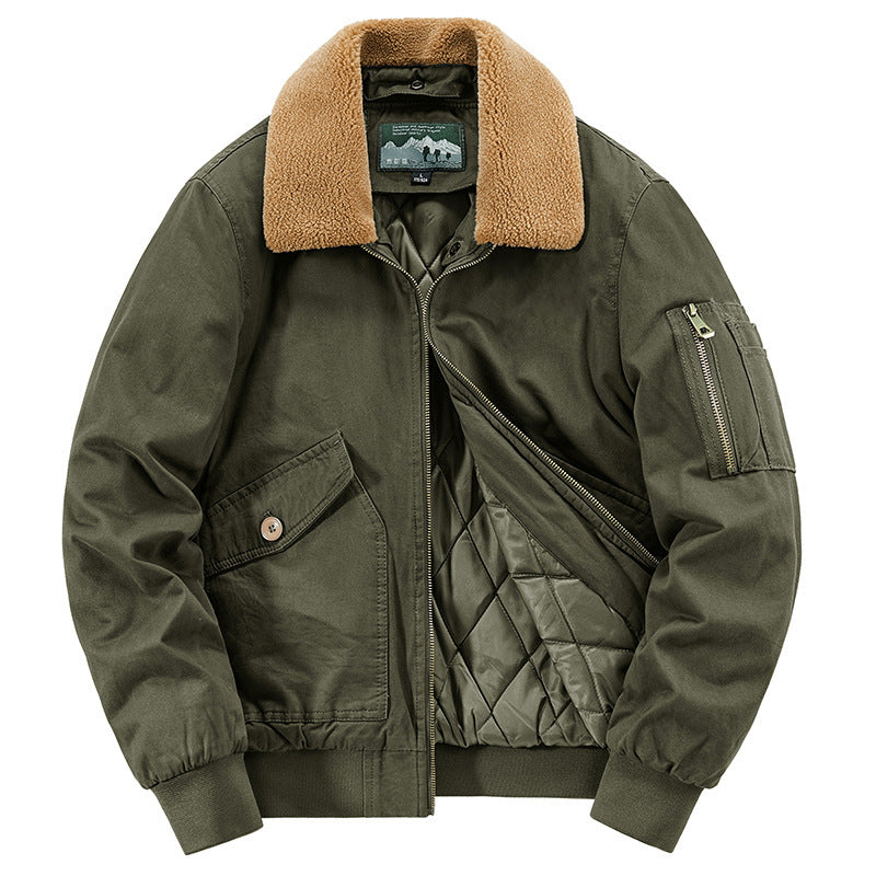 Men's pilot jacket with quilted thermal lining and Sherpa collar Chichicherry