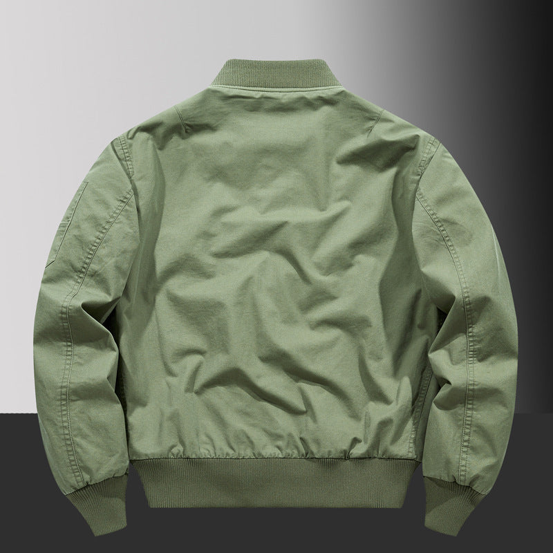Men's pilot bomber jacket in urban utility style with large flap patch pockets and sleeve zip pocket Chichicherry