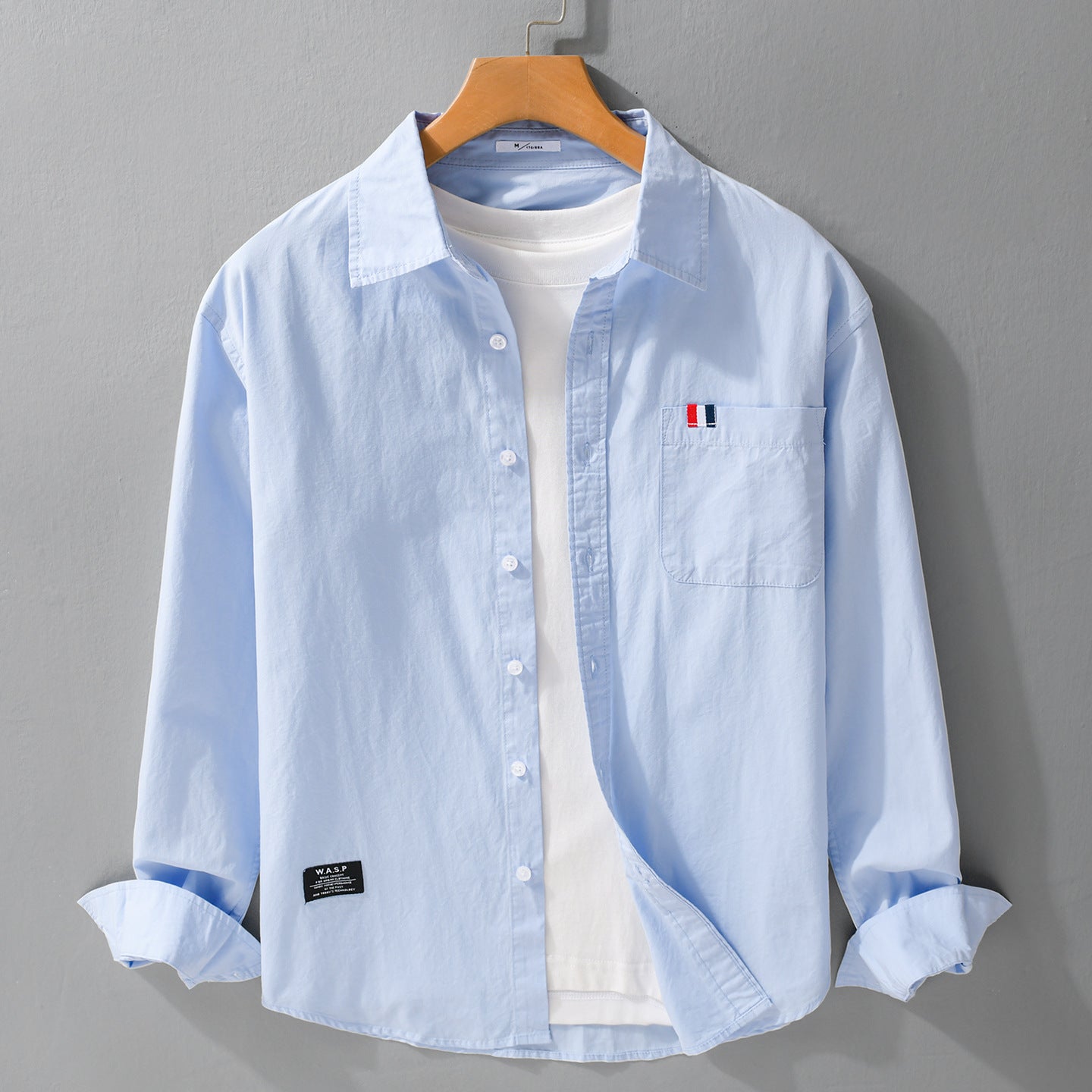 Men's lightweight cotton overshirt in shirt jacket style with chest pocket and soft-touch Chichicherry