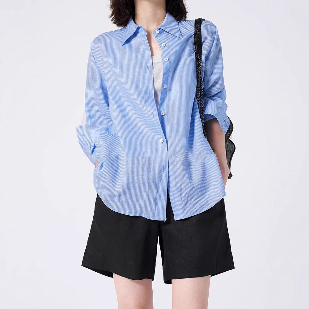 Ladies Elegant Striped Blouse Chichicherry