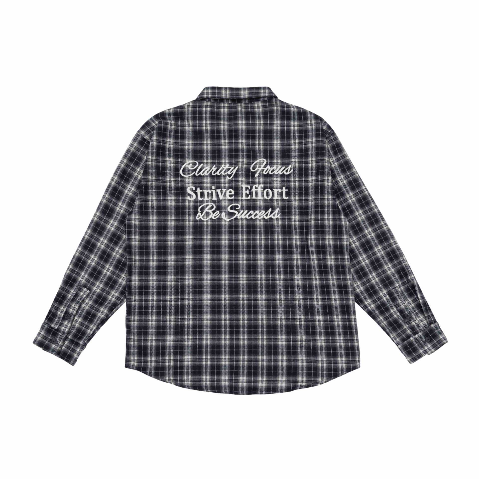Unisex Boxy Flannel Shirt Jacket with Rounded Hem and Embroidered Chichicherry Chest Logo
