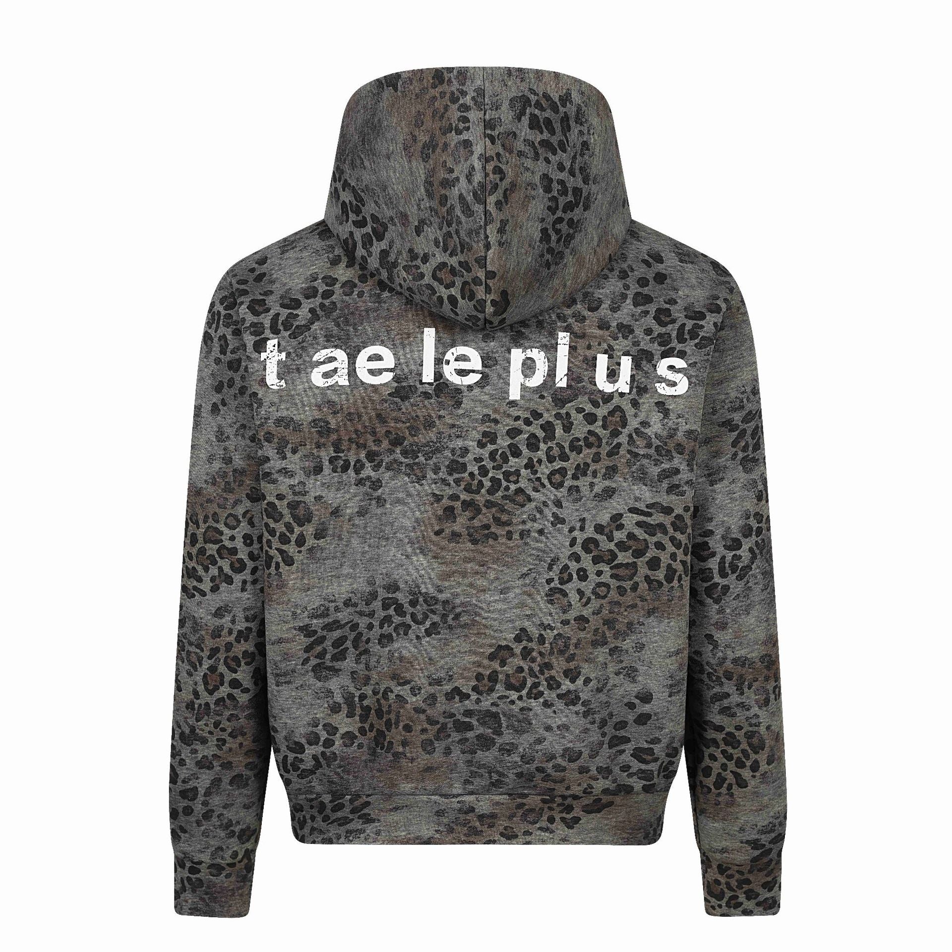 Women's hoodie jacket with full zip, leopard print and large graphic prints Chichicherry