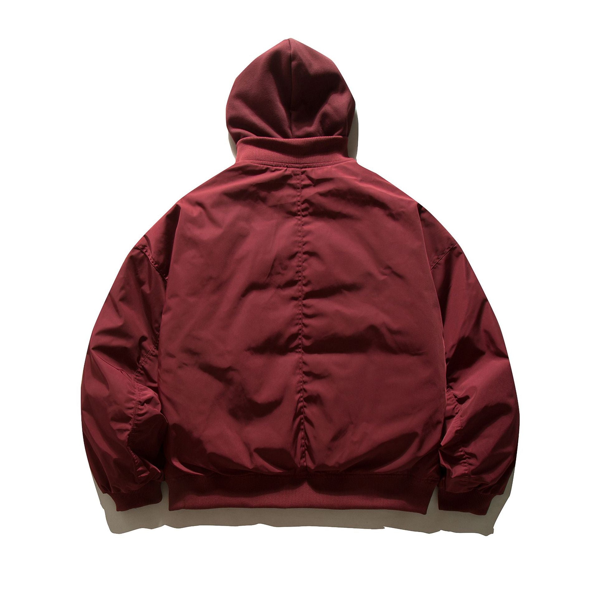 Men's Hooded Bomber Jacket in Pilot Style with Nylon Outer Material and Raglan Sleeves Chichicherry