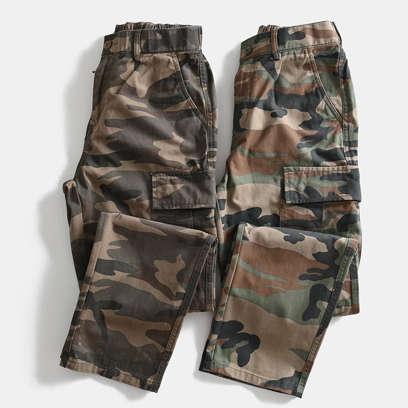 Herren Cargohose im Military-Look mit Mehrfachtaschen und geradem Schnitt Chichicherry