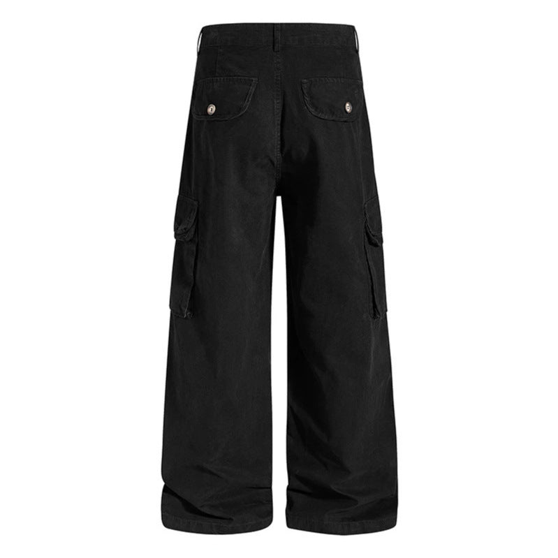 Women's Wide Cargo Culotte Pants with High Waist, Large Cargo Pockets and Casual Baggy Silhouette Chichicherry
