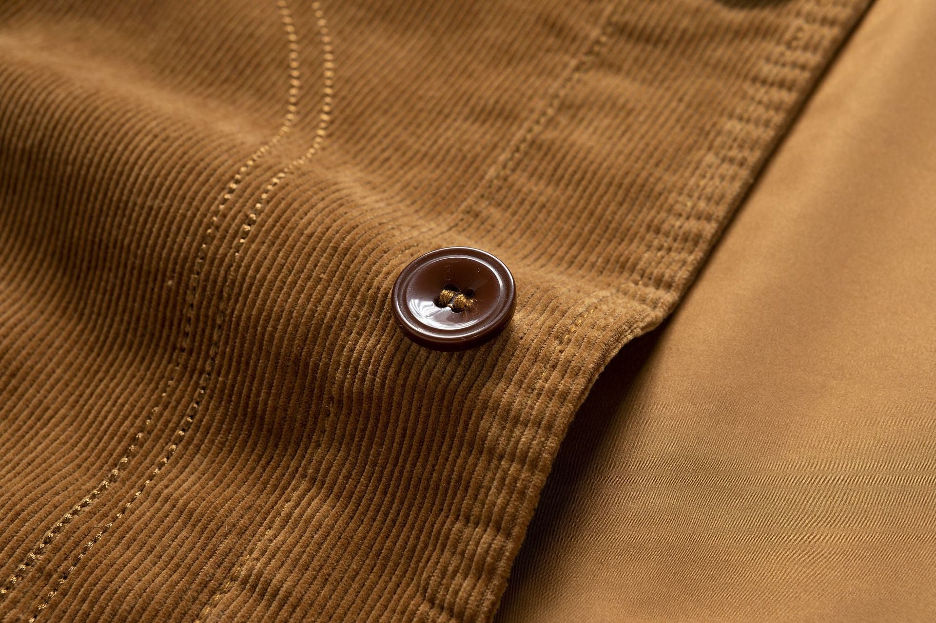 Men's cord jacket in worker style with quilted lining Chichicherry