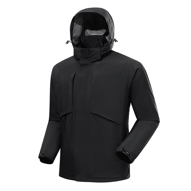 Men's urban waterproof tech parka with high collar and minimalist pockets Chichicherry